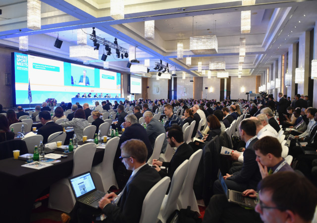 BANGKOK, THAILAND - APRIL 20:  A general view during the GAISF General Assembly on day six of the SportAccord at Centara Grand & Bangkok Convention Centre on April 20, 2018 in Bangkok, Thailand.  (Photo by Thananuwat Srirasant/Getty Images)